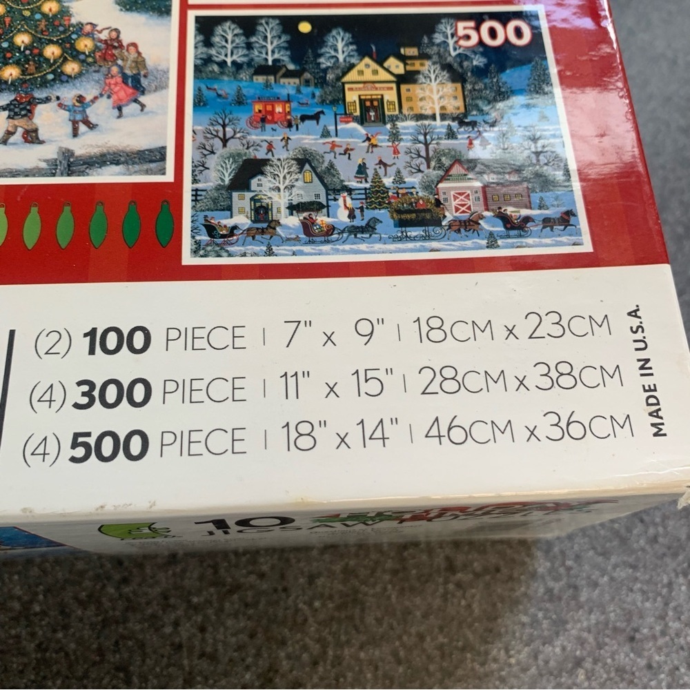 HOLIDAY TIME ten jigsaw puzzles Christmas gift box Santa NWT Jane Wooster Scott - Picture 4 of 4